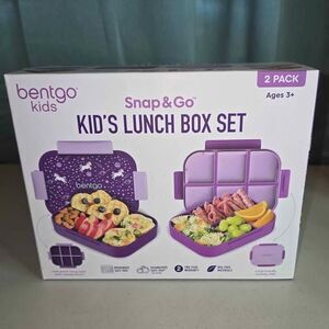 NEW Bentgo Kids Snap & Go Lunch Box Set 2 Pack